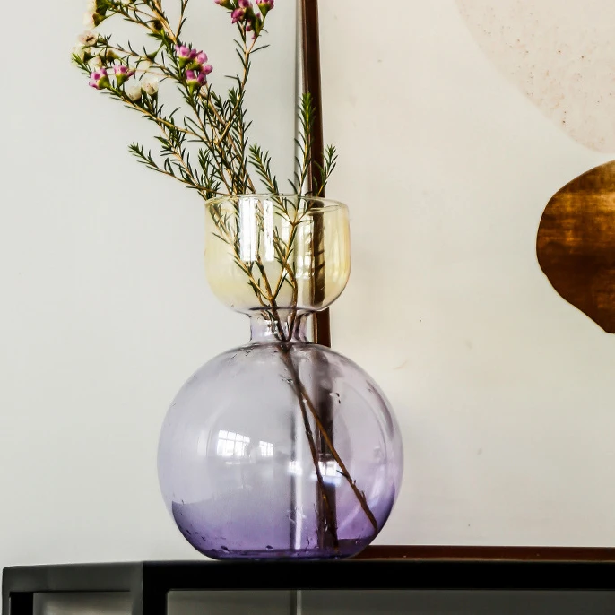 Glass Crystal Vases Large Glass Transparent Vases Hand Blown Glass Vase
