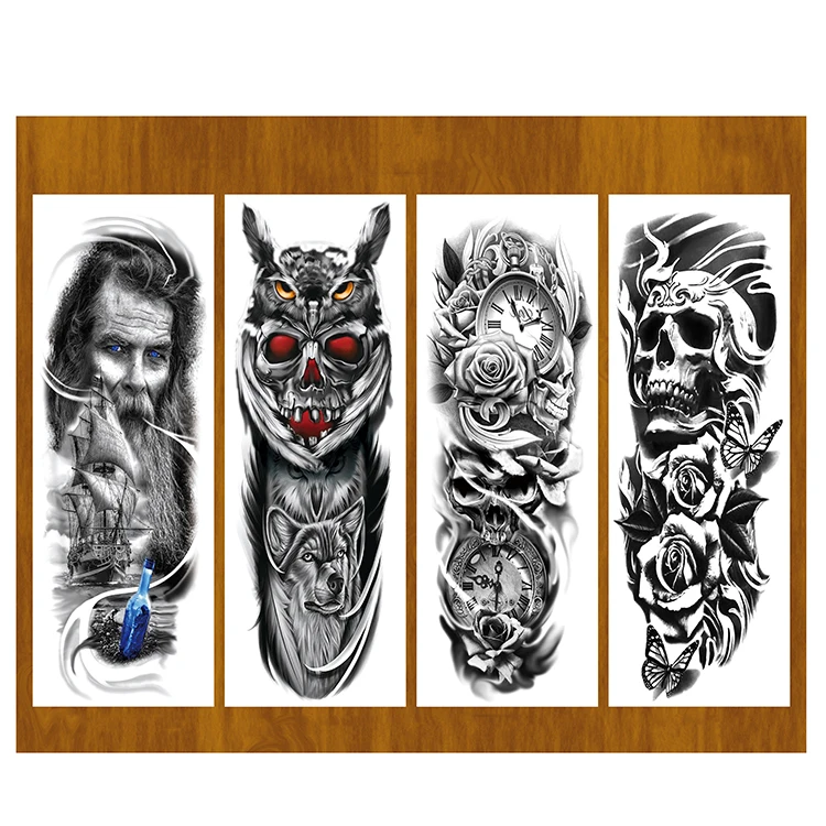 New Design Super Large Size Black Full Arm Sleeve Tattoo