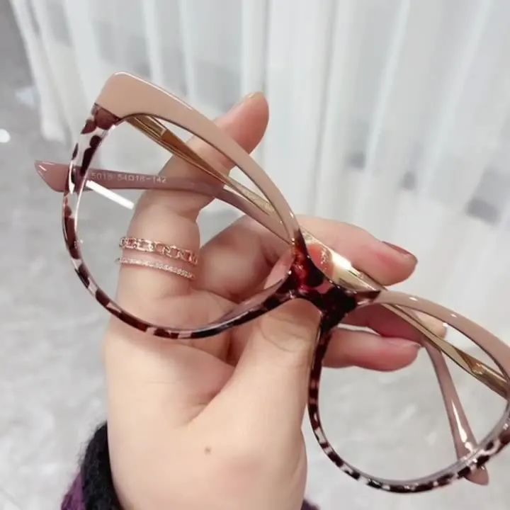 Custom Logo Fashion Womens Cat Eye TR90 Anti Blue Light Blocking Eyeglasses Glasses Optical Frame Gafas