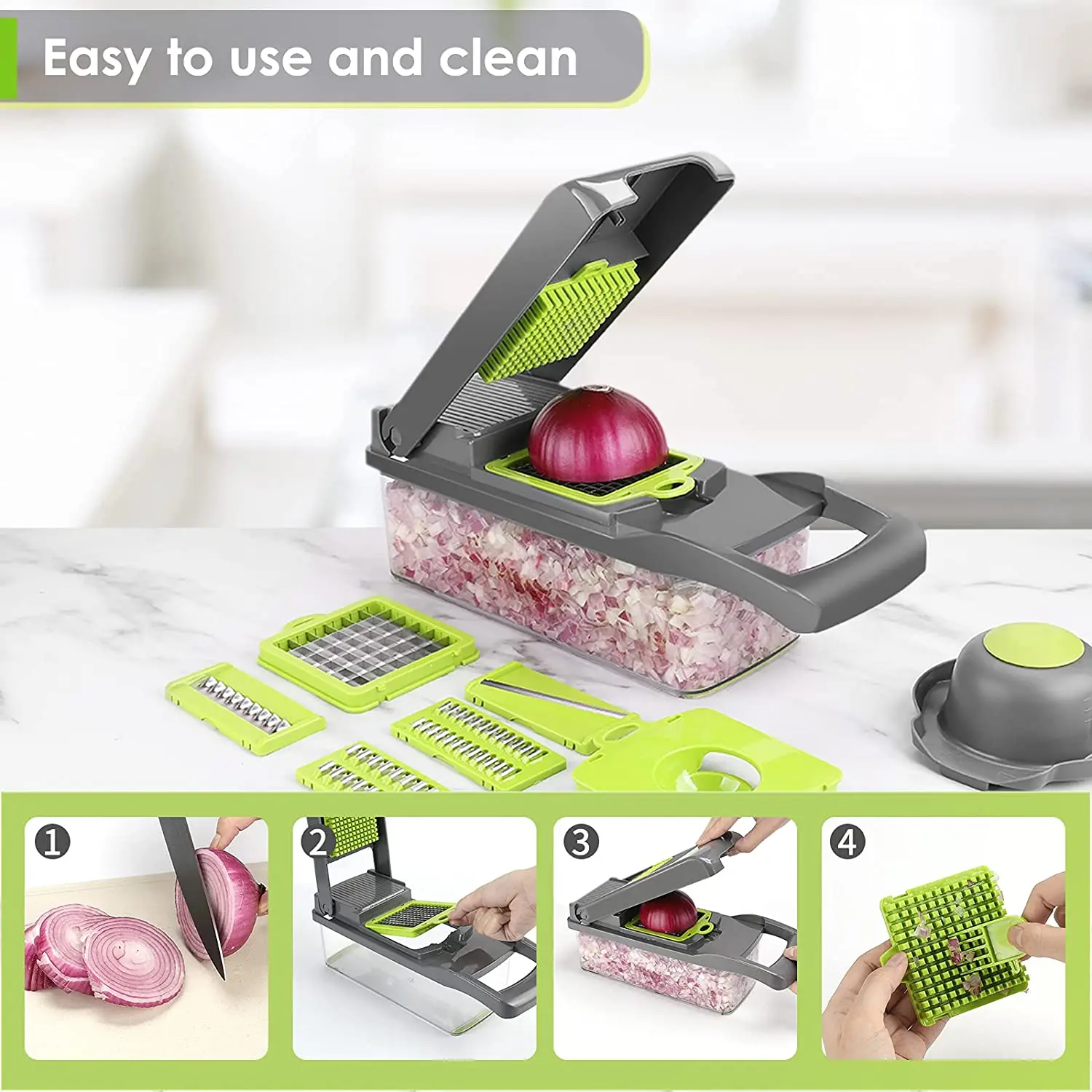 Sharp Food Dicer 8 Blades Veggie Multi Function Chopper Slicer Vegetable Cutter For Salad Potato Carrot Garlic