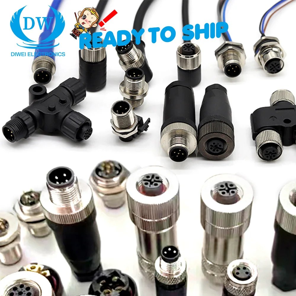Free design drawings customized samples IP68 M12 series waterproof connectors and custom cables available for sale