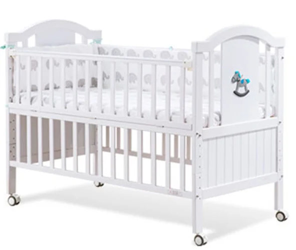 
Wholesale new born High quality baby cot sets baby crib wooden baby cradle with mat 