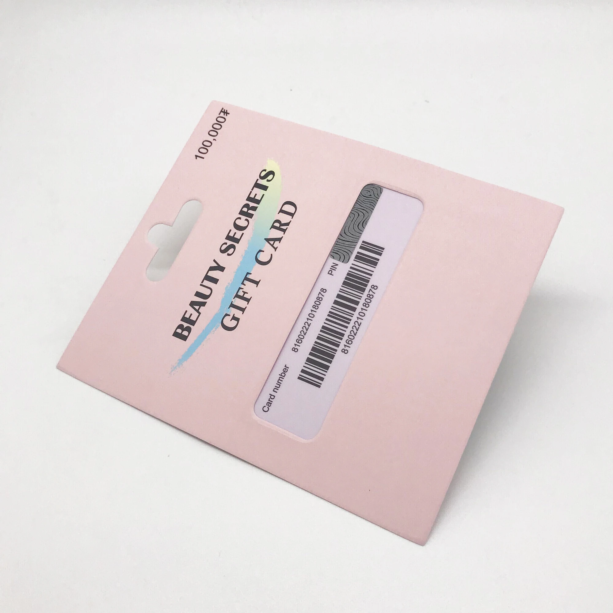 Plastic Gift card with paper card carrier