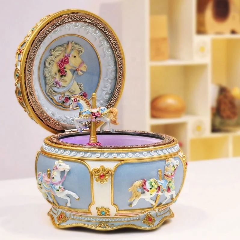 European Style Carousel Worth Collecting Music Box