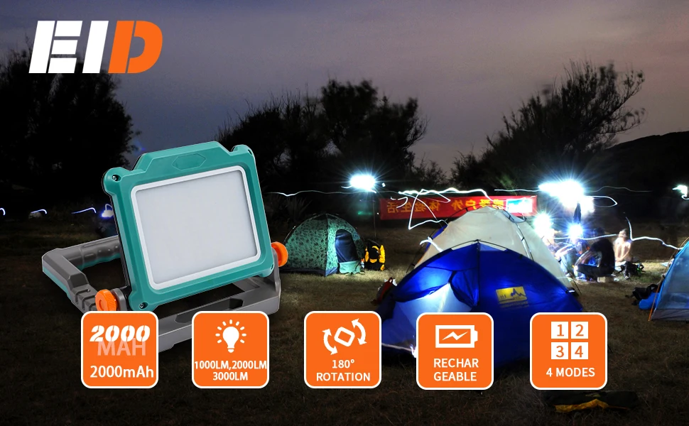 Urun 20W Cordless LED light Portable Battery Powered Work Light for outdoor camping, construction sites,emergency lighting