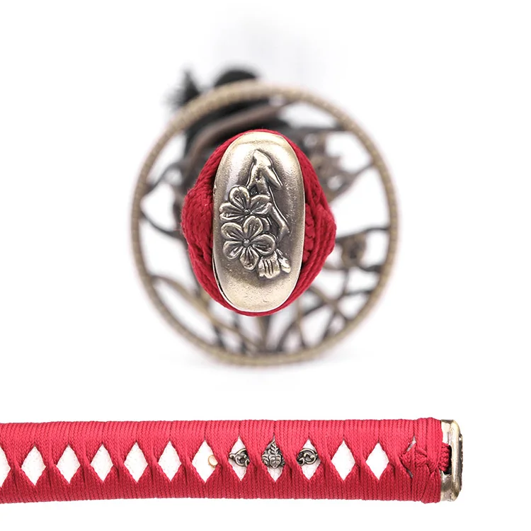 Attractive Design Red Handle Sword Hand Forged Japanese Samurai Ninja Toy Swords