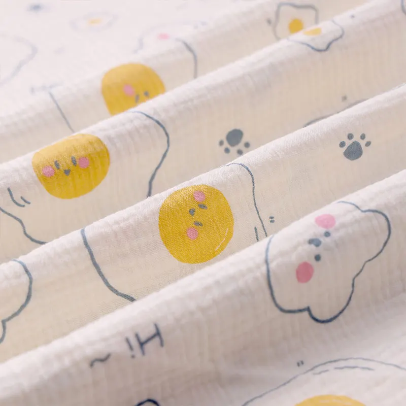 Hot sales Soft double layer 100%cotton 110gsm Woven Print Natural Colored for shirt baby blanket pajamas garment fabric