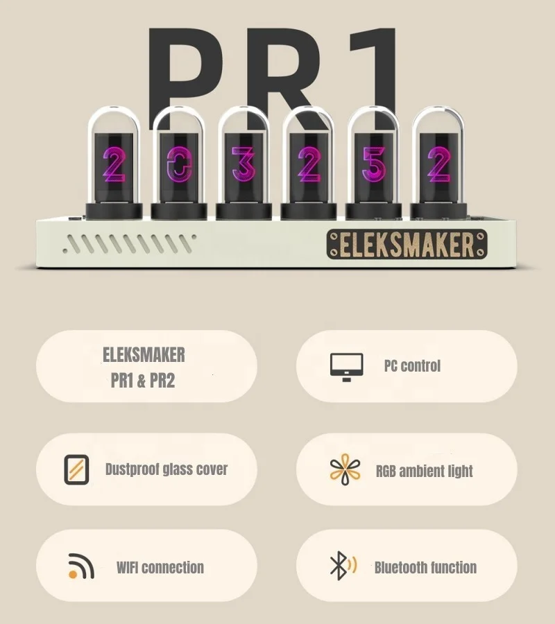 BETTER Eleksmaker Elekstube IPS Desktop Clock Glow tube table Clock Gixie Table Clock