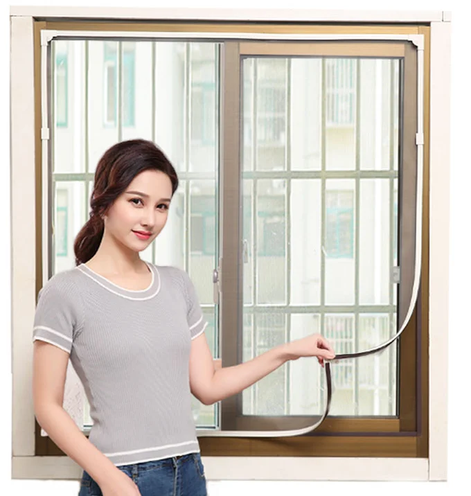 Diy Retractable Fly Insect Screen Net Mesh Magnetic Window Mosquito Screen