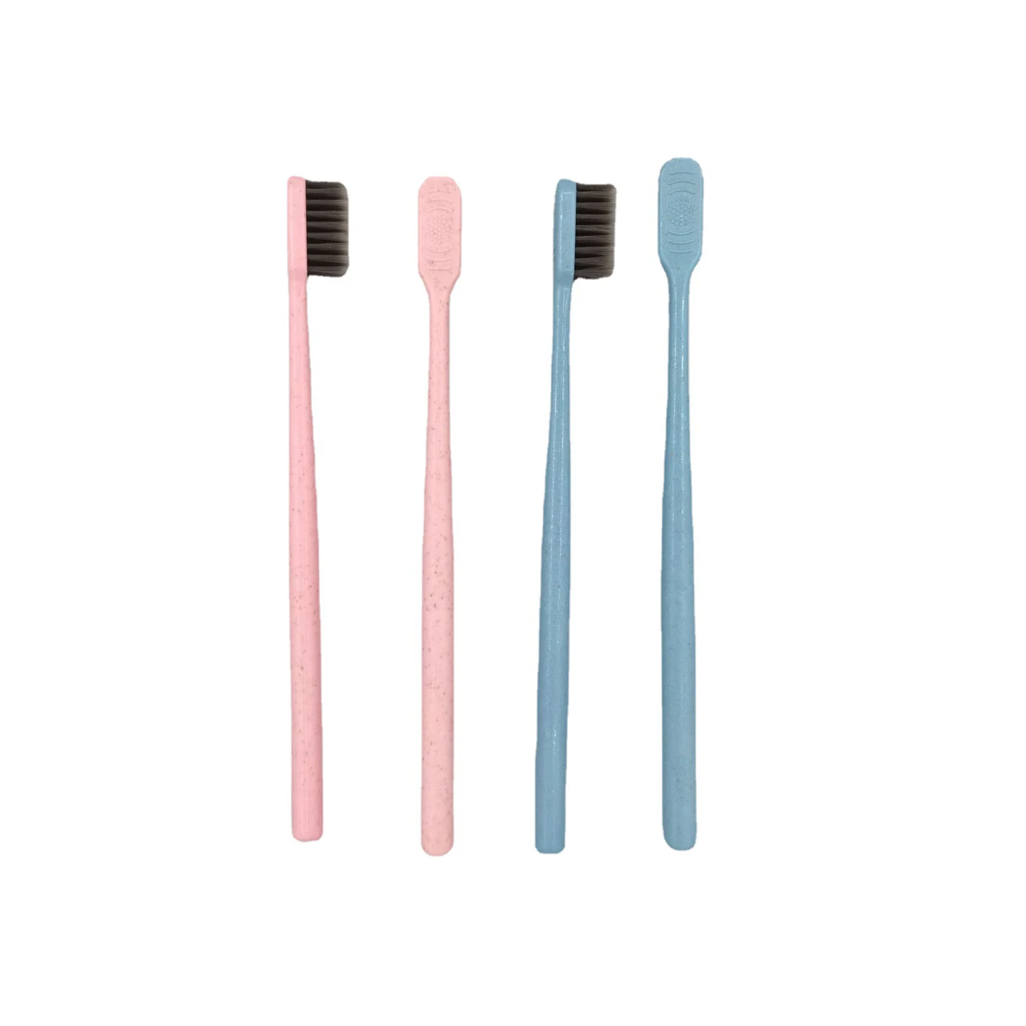Wholesale Eco-friendly Wheat Straw Disposable Toothbrush Custom Hotel Travel Airline Dental Kit