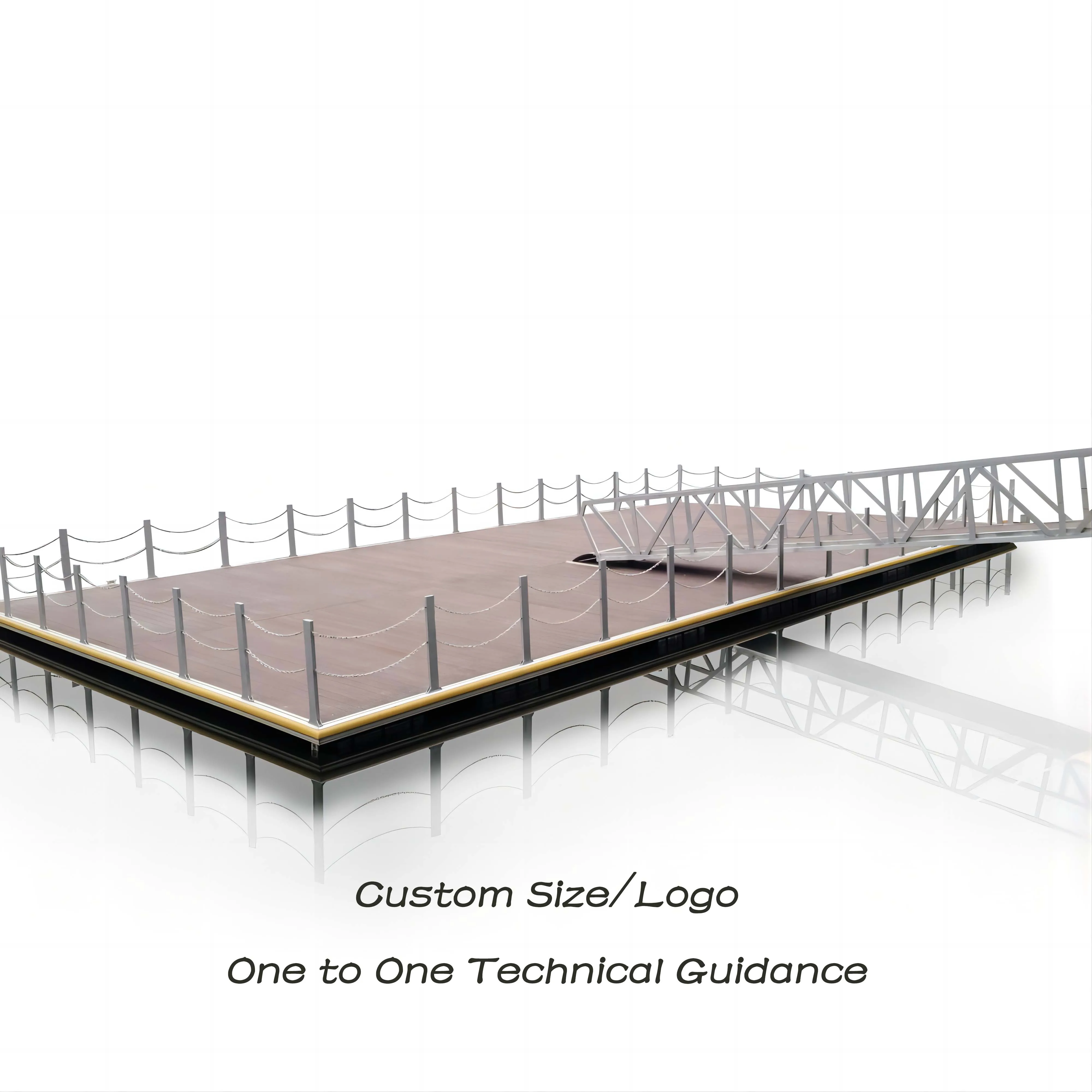 Custom Marine Jetty Aluminum Floating Pontoon Bridge Dock For Speed Boats Platform