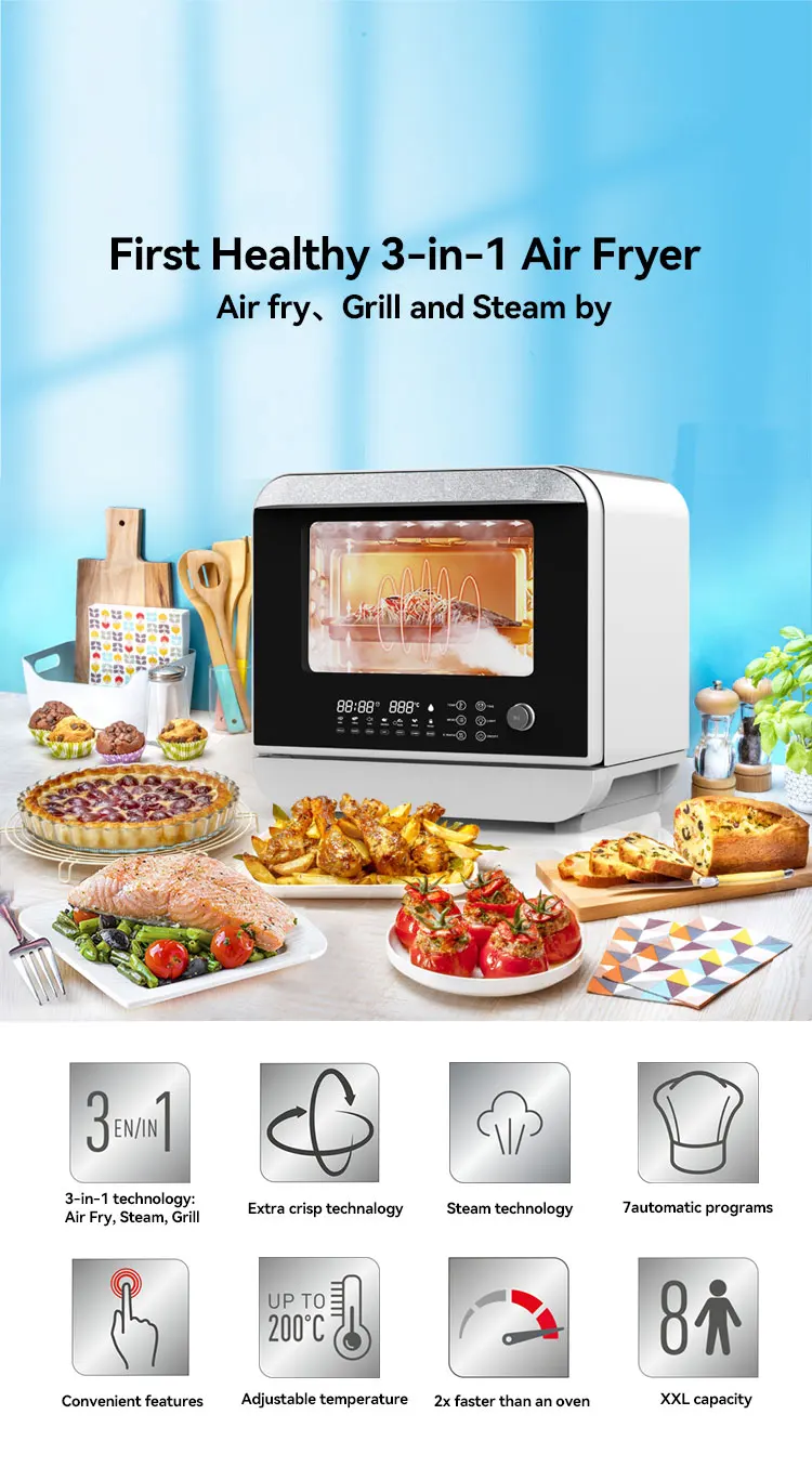 Premium Electric Air Fryer Oil Free Deep Air Frying Steam Air Fryer Oven Combo All in one