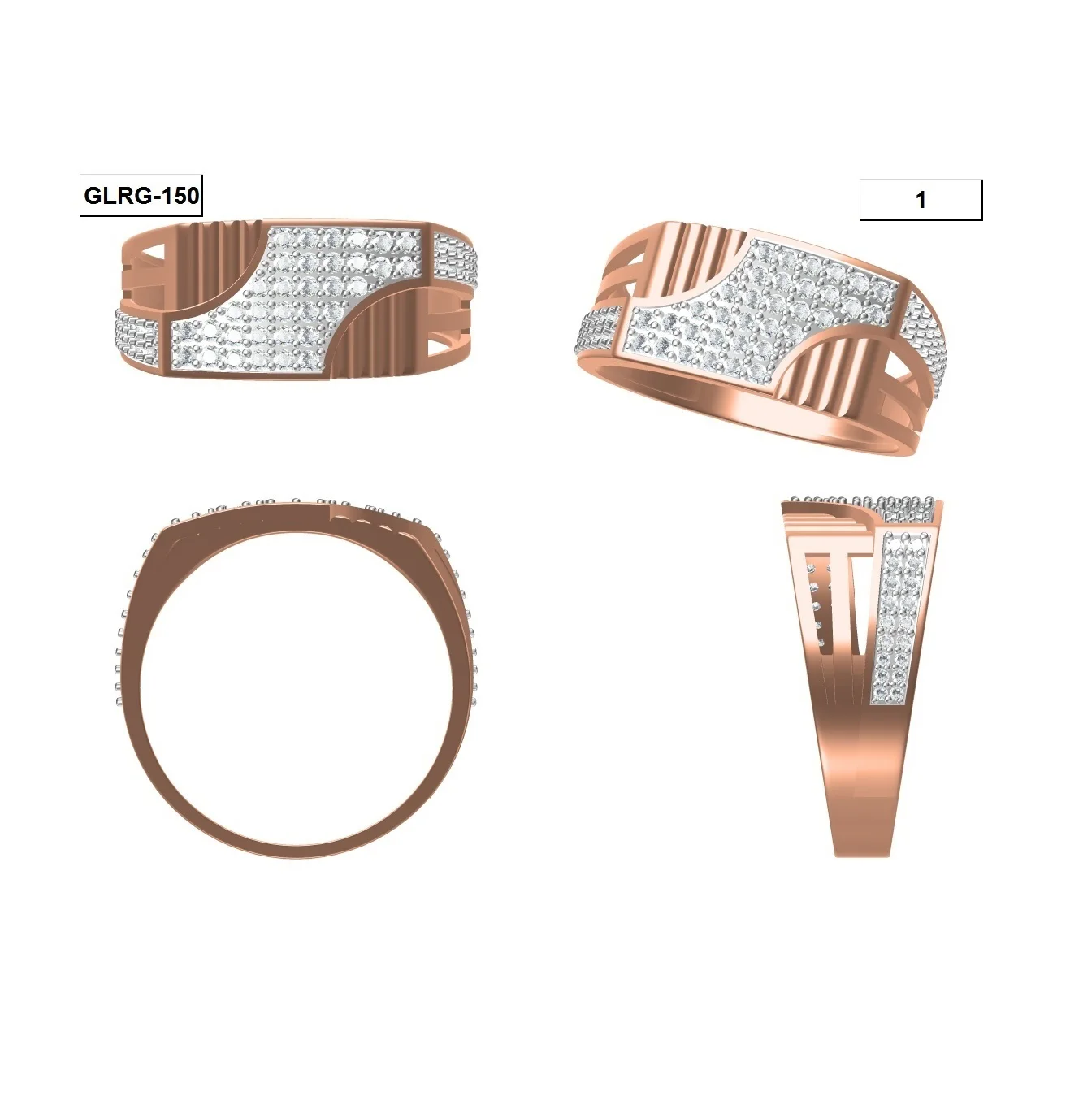 
4.55 Grams 14k Rose Gold Ring For Men with Natural IGI Certified 0.74 Carat Si-GH Color Diamonds, Custom Rings For Men & Women 