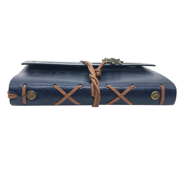 Personlized logo blank kraft paper PU lether cover Vintage notepad notebook