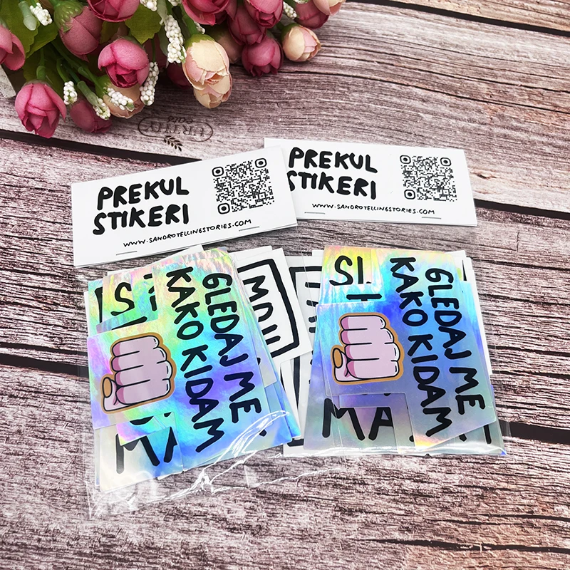 UV Resistant Company Brand Logo Custom Sticker Pack With Custom Packages Vinyl Sticker Packs With Header Cards