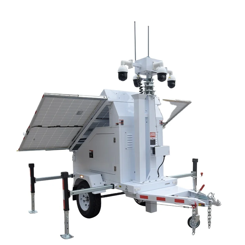 Mobile Solar Monitoring Tower  CCTV Trailer Security Camera Trailer