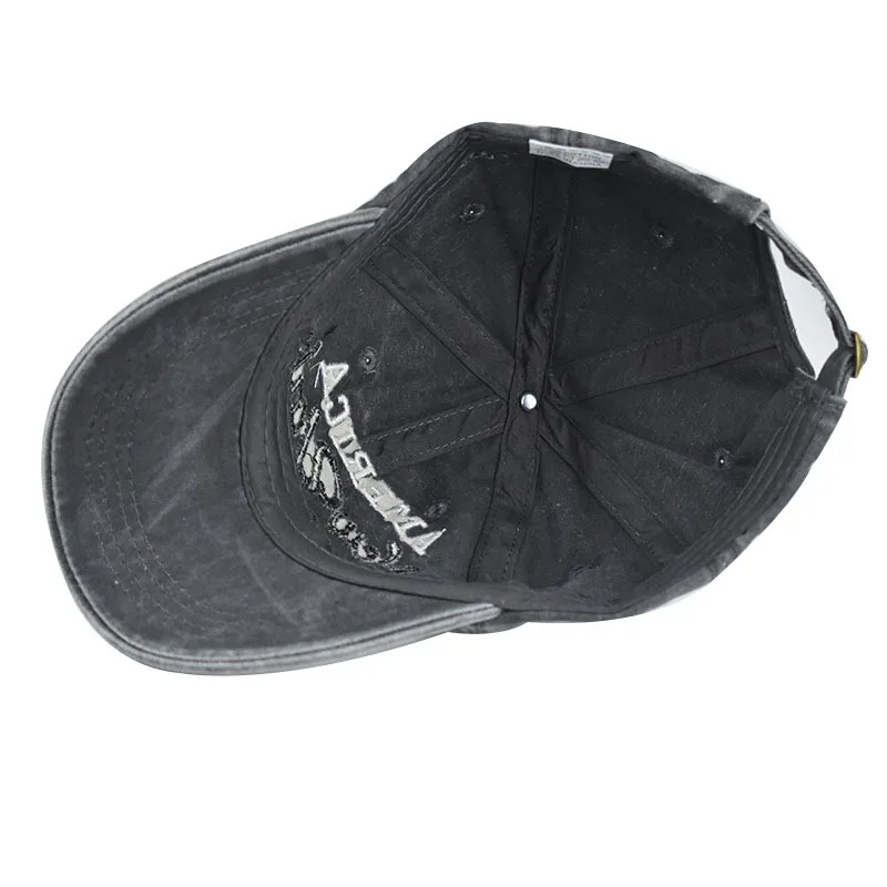 All Cotton NY Denim Baseball Cap for Men Vintage Washed Caps Women Dad Hat Letter Embroidery Sports Trucker Cap Bone Casquette