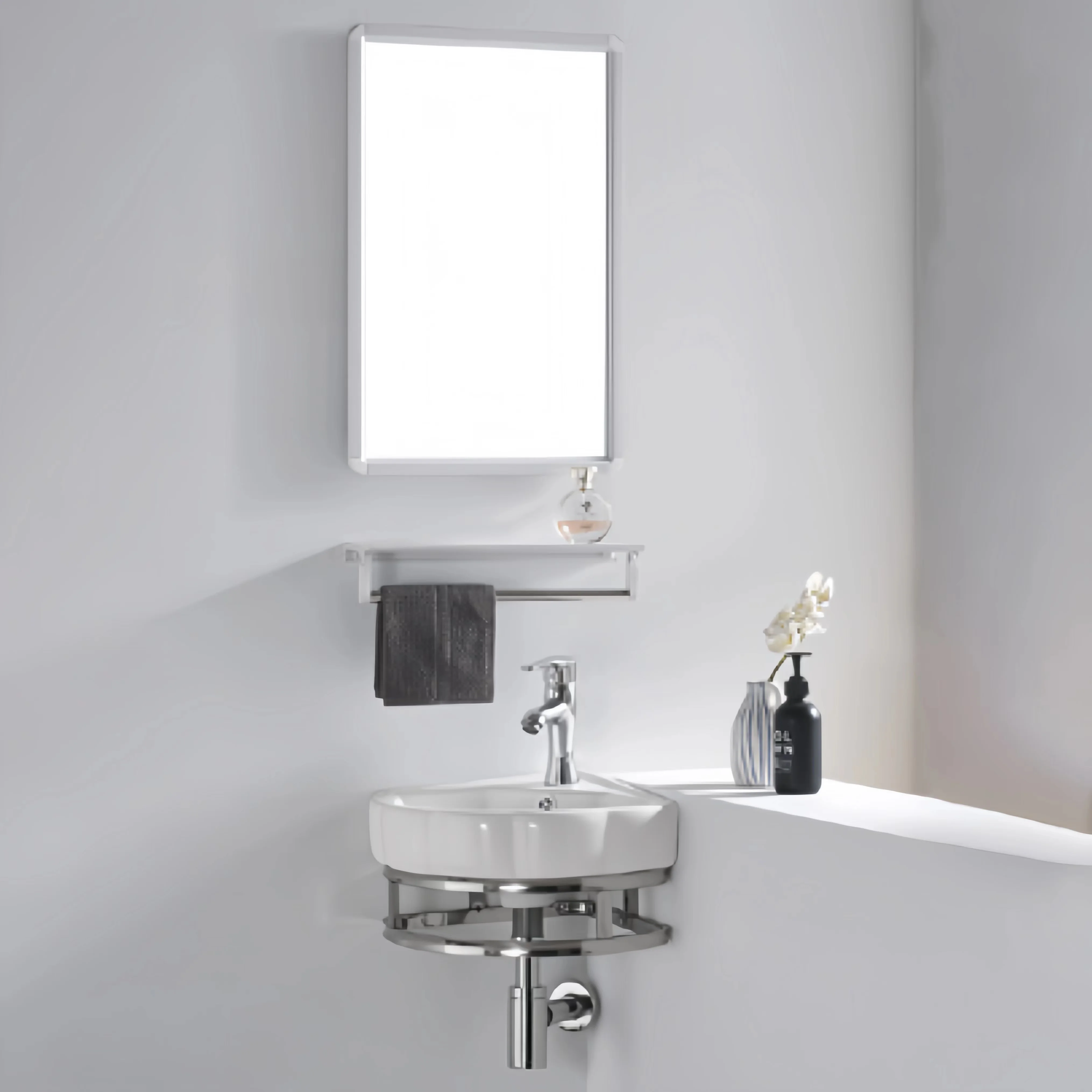CLASIKAL Ceramic washbasin in bathroom, small unit balcony washbasin, wall mounted ceramic washbasin bracket basin