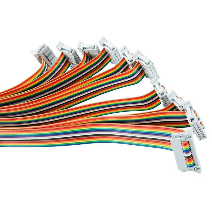
0.635/1.27/1.0/2.0/2.54mm Rainbow IDC Flat Ribbon Cable 16 18 22 24 28 32 34 36 50 Pin 