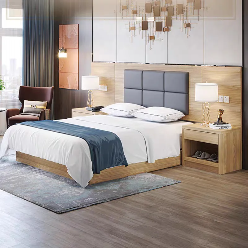 Custom 5 Star Modern Hospitality Furnishings Design Hotel Bed Room Furniture Bedroom Set