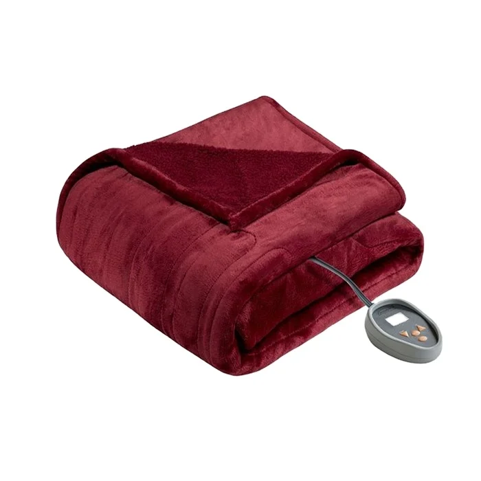 Wholesale cheap warm electric throw heated blanket for winter uk plug electric blanket heated