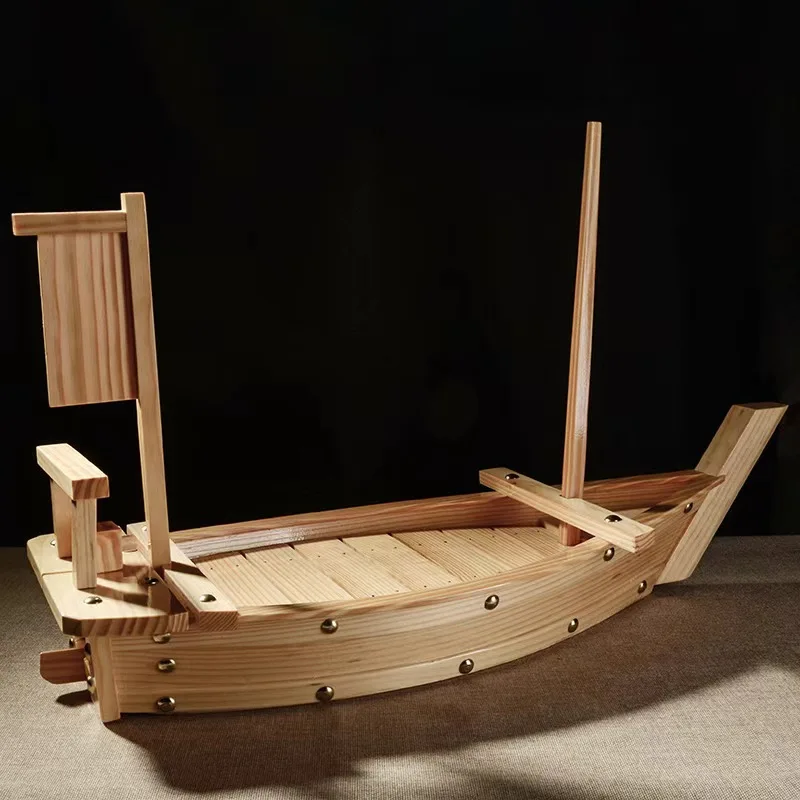 Most Popular Sushi Sashimi Platter Cuisine Wooden Boat for Sushi for Sashimi Board Seafood