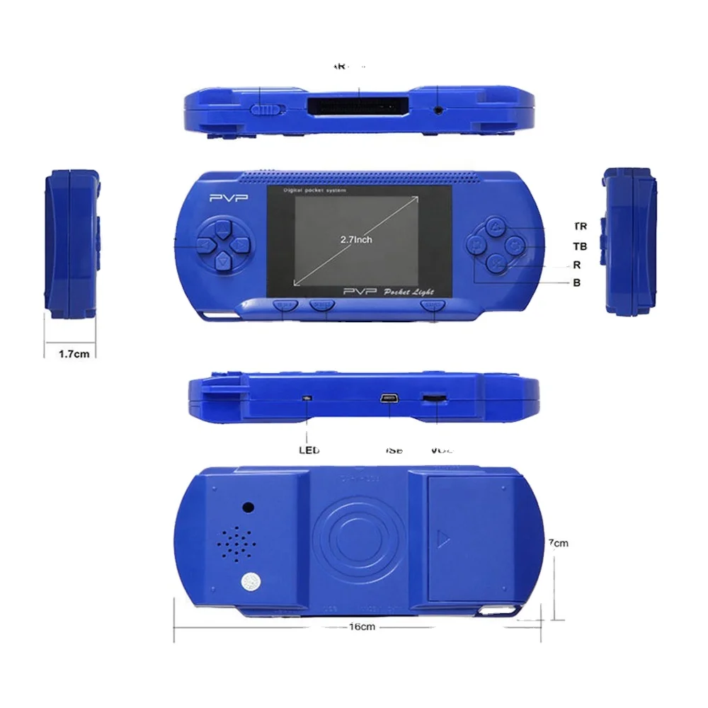 PXP3 Handheld Video Game Player 16 Bit with 1GB Memory Built In 150 Games Hot Seller 2.6 inch Portable Video Game Console