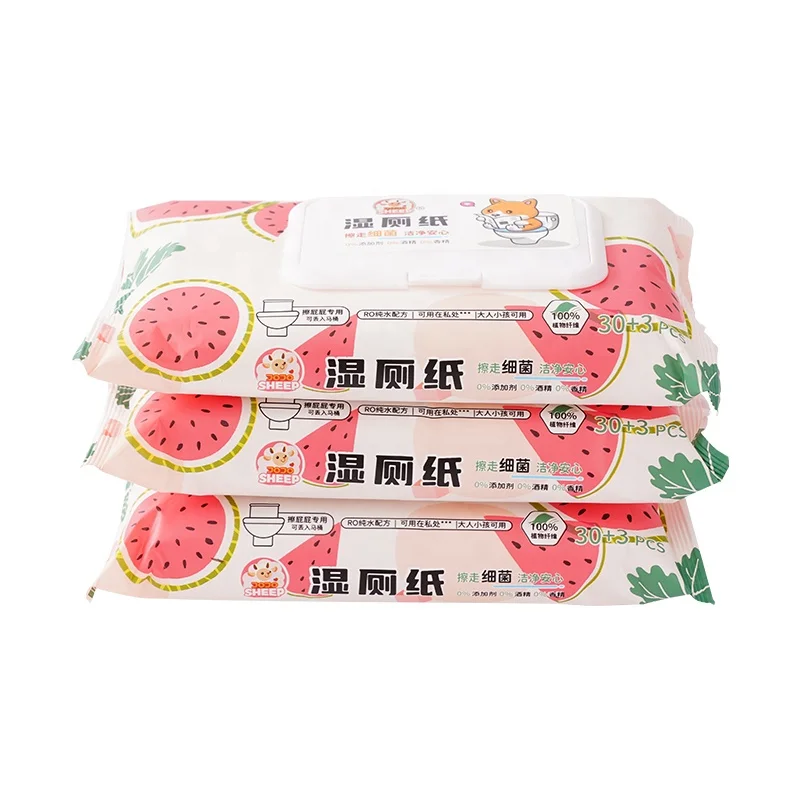 Factory Custom Household Flushable Disposable Alcohol-Free Wet Toilet Wipes