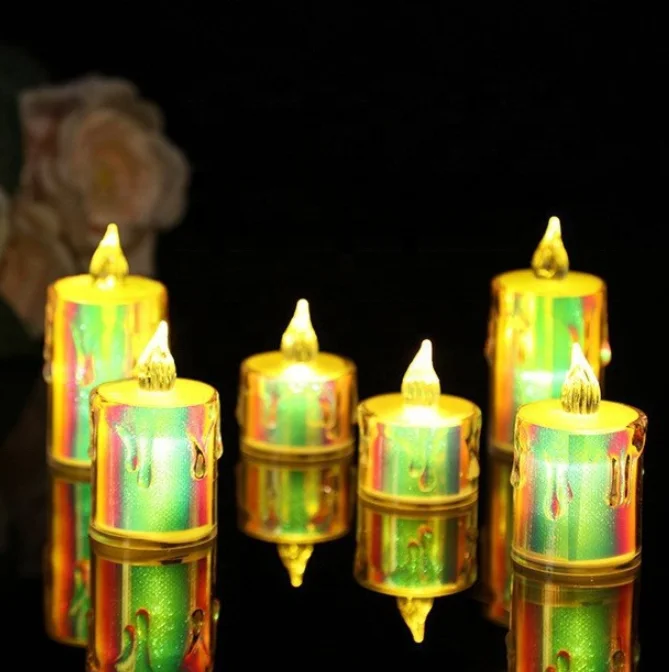 Mini Simulation Electronic Candle Luminous Transparent PVC Flameless Candle For Wedding Romantic Decoration LED Candle Light