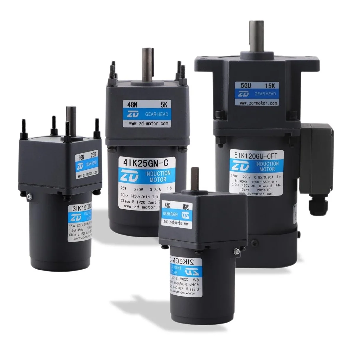 60mm 80mm 90mm 104mm-120mm 10W-750W Low Rpm High Torque Single Phase 3 Phase Electric AC Induction Speed Control Gear Motor