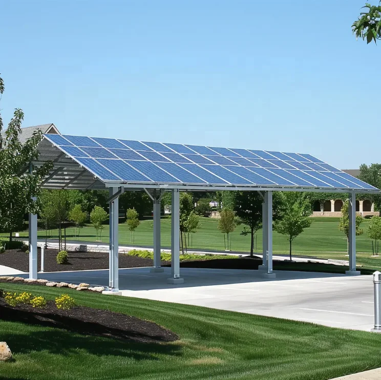 300W 400W 450W 540W Solar Panel Car Parking Carport System with Mounting Rail Structure
