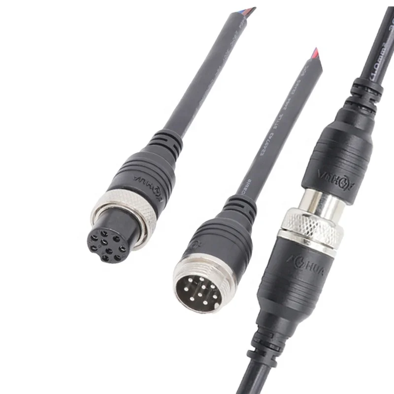 AOHUA aviation connector GX16 extension cable assembly waterproof female and male plug connector 2 3 4 5 6 7 8 9 10 pin