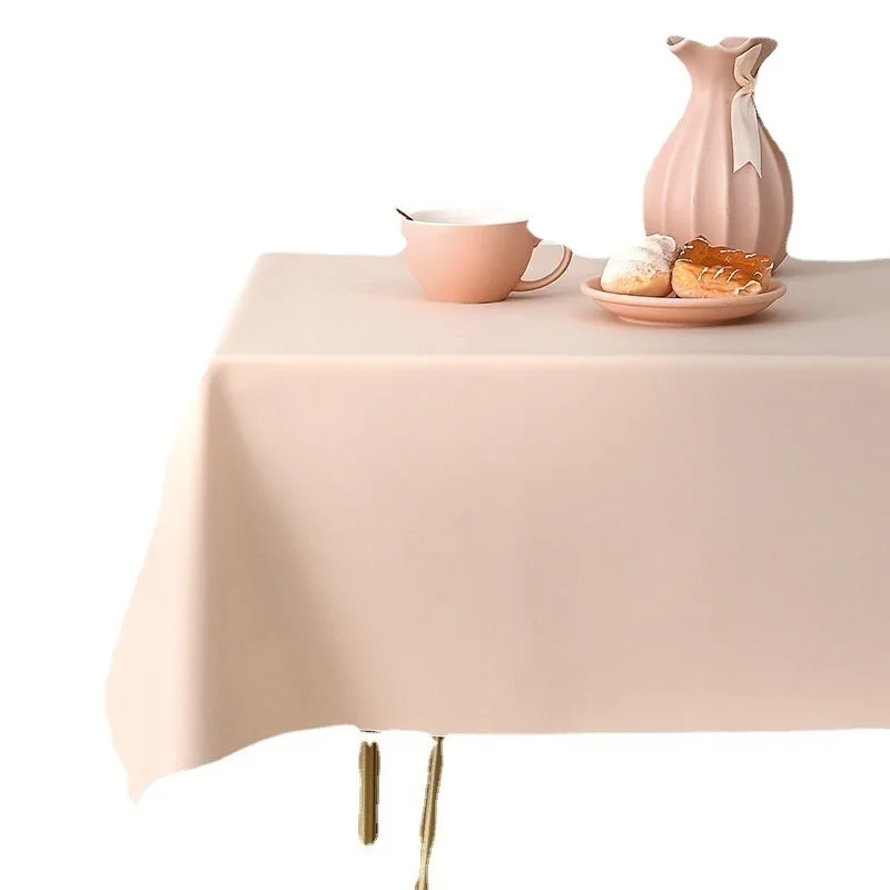 Light luxury high-end tablecloth solid color ins wind waterproof and oil-proof disposable rectangular square tablecloth