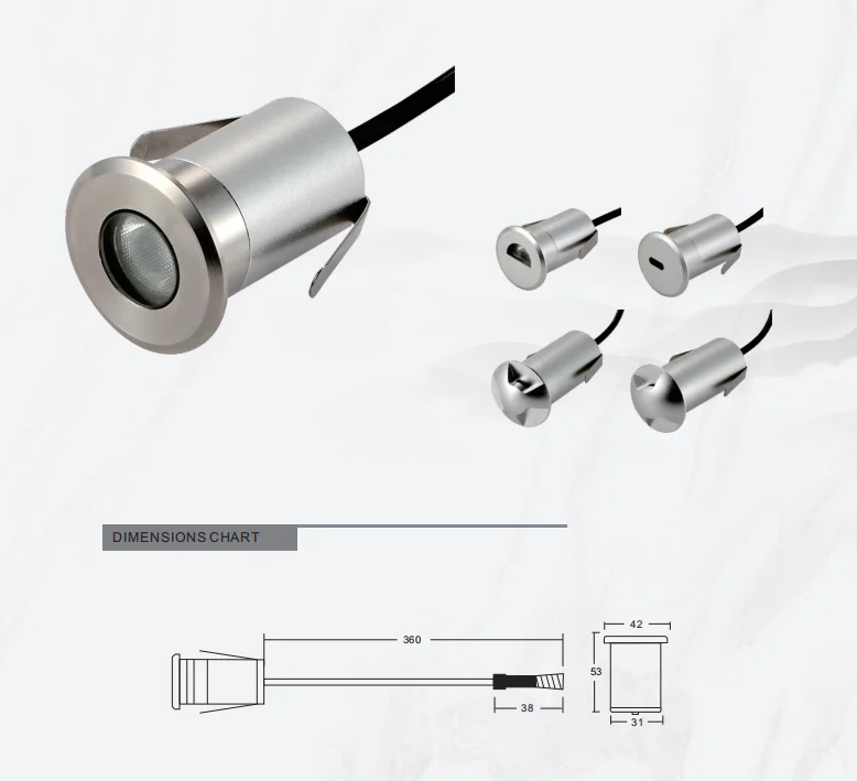LED inground underground light adjust beam angle IP68 Garden 1W 3w 5W light up palm tree garden