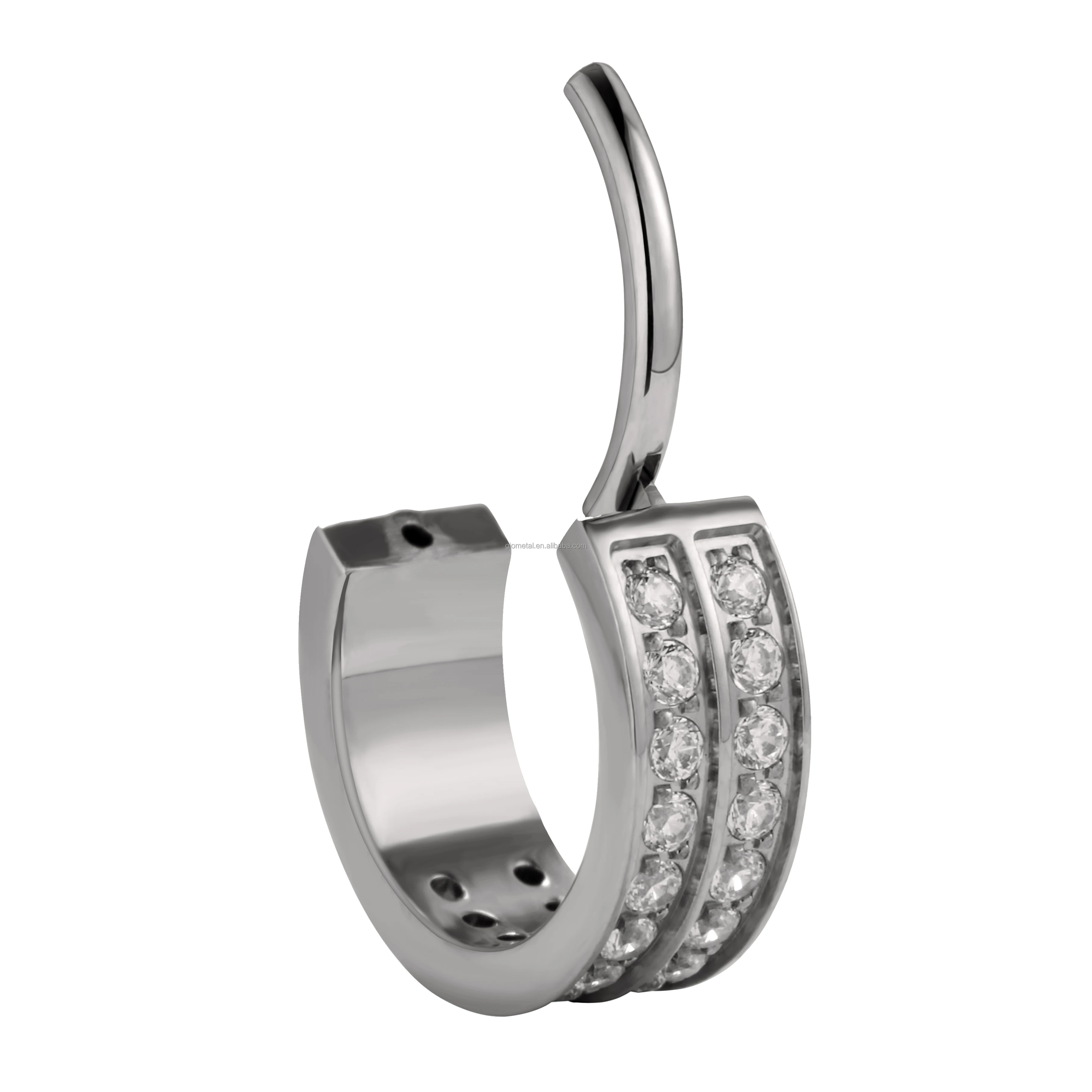 Giometal G23 ASTM F136 титановый двухсторонний Септум кликер для носа ювелирные изделия бесшовные шарнирные кольца спираль Daith ювелирные изделия для тела оптом