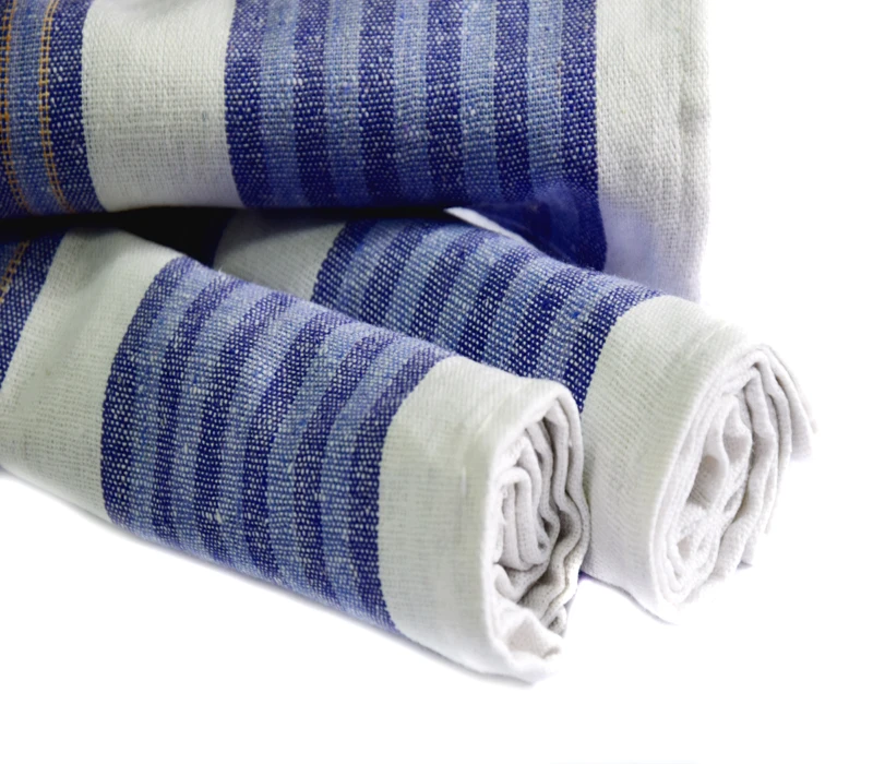 100% Cotton Two Tone Stripe Kitchen Tea Towels Super Absorbent 50x70 Cm