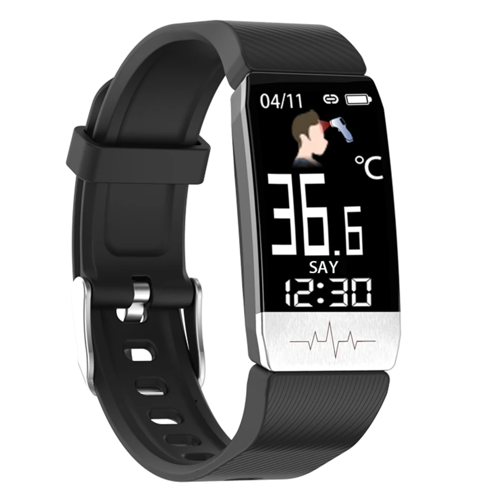 Ip67 waterproof intelligent rechargeable ECG monitoring body temperature fitness bracelet 2021 smart bracelet T1S smart watch