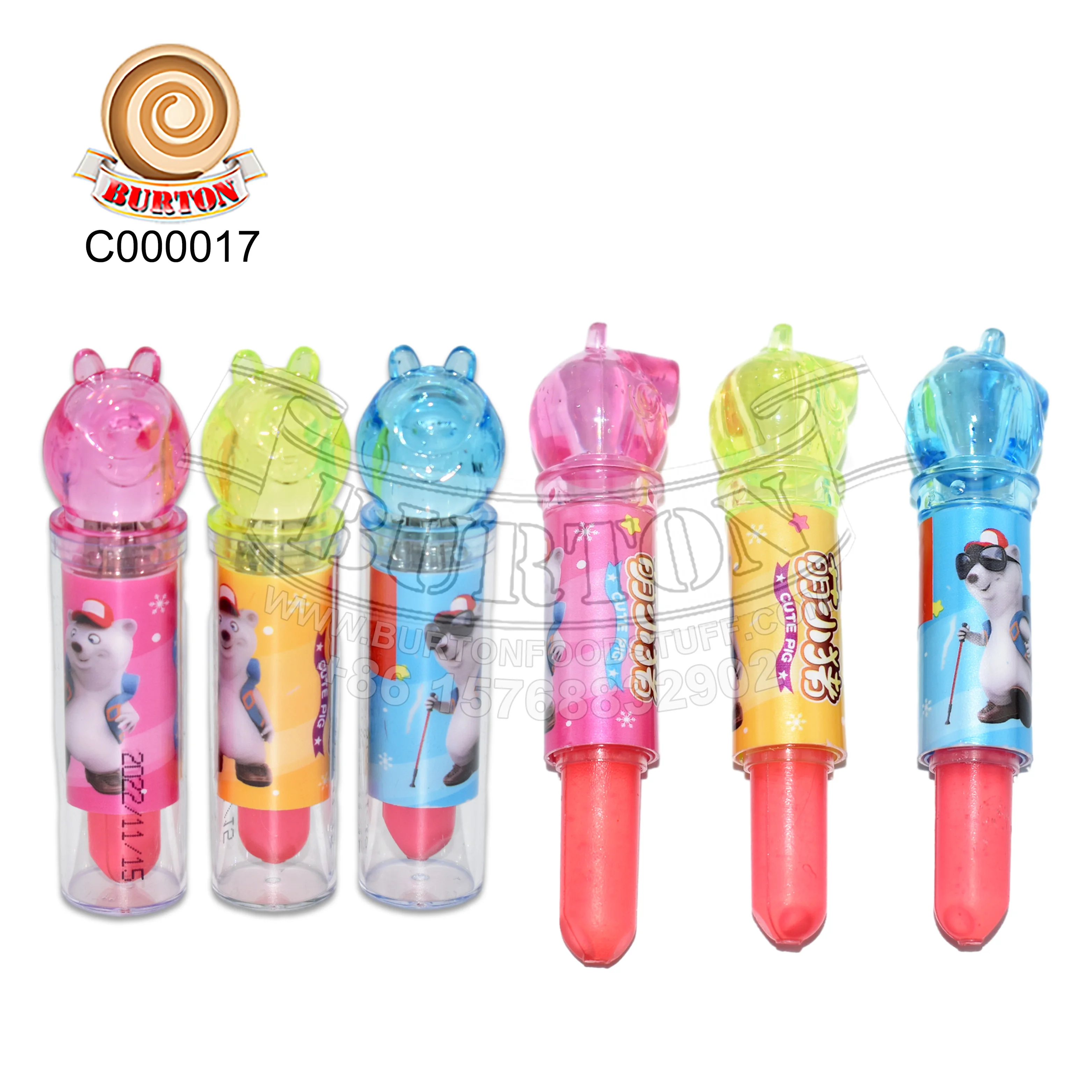 Милый красочный поросенок помада игрушка со сладким фруктовым вкусом жесткие конфеты