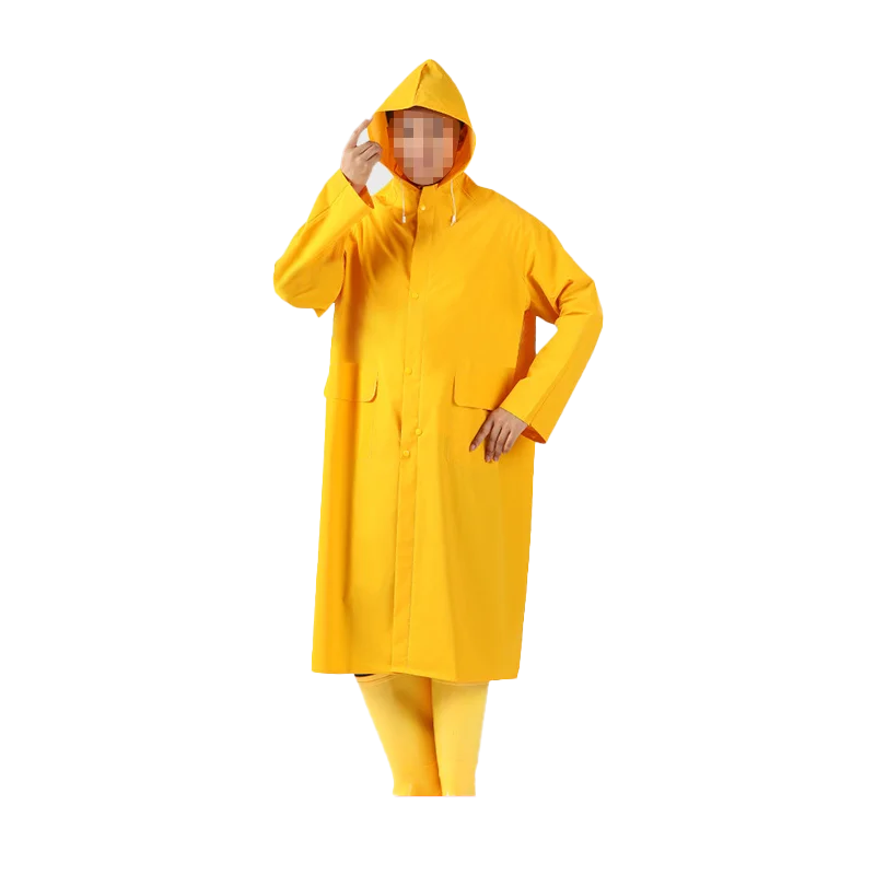 IMPA 190431 HEAVY DUTY PVC  CLOTH LINED RUBBER  RAIN COAT WITH HOOD FOR WORKING