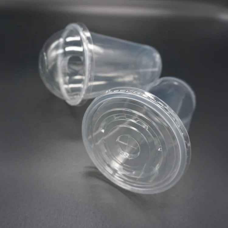 High Quality 12Oz Non-Cracking Round Shape Clear Pp Juice Cup Disposable With Flat Lid Vendor