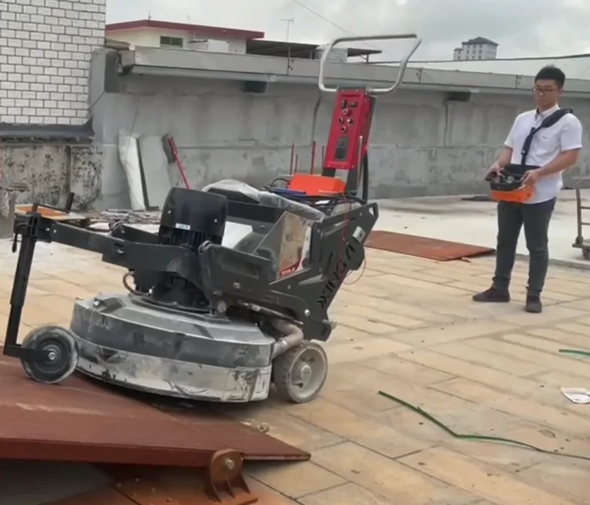 380V 955mm Planetary Dust Free Concrete Floor Surface Preparation Remote Floor  Grinder Polisher