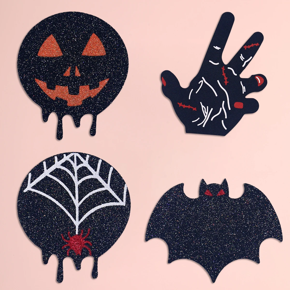 Wholesale Bat Sexy Breast Nipple Pasties Sticker Disposable Black Glitter Pasties Cover for Rave Intimates Accessories
