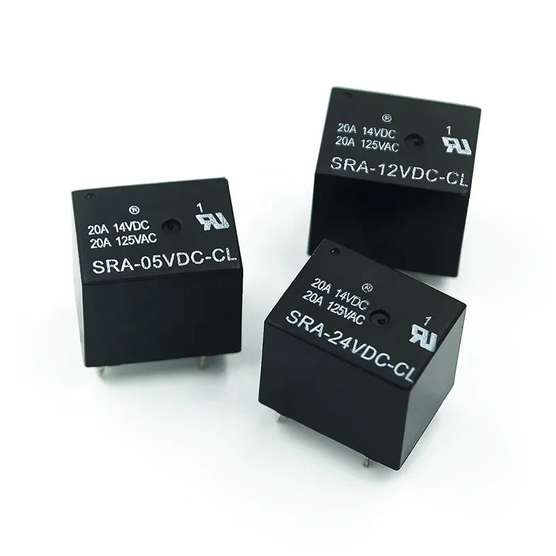 Power Relay SRA-05VDC-CL SRA-12VDC-CL SRA-24VDC-CL Relay 5V 12V 24V 20A 5Pin One Open One Close Car Automotive Relay