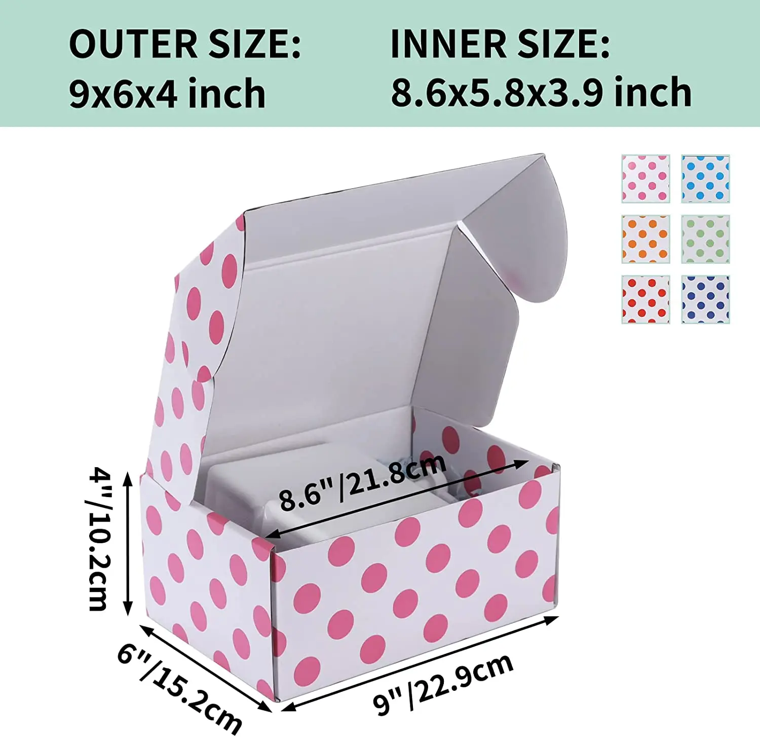 Multi Colored Small Cardboard Mailer Boxes White Gift Shipping Boxes for Women Girl Presents