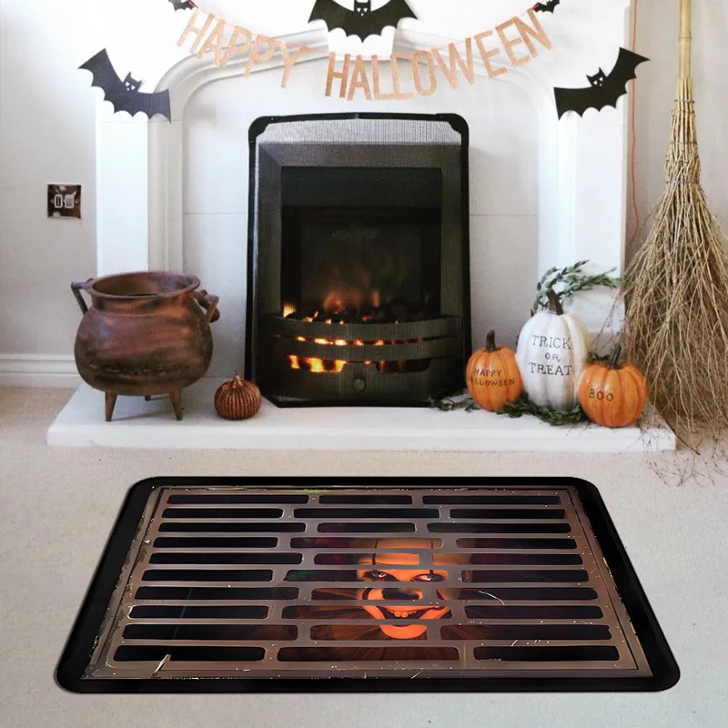Cross-border Halloween hollowed out clown carpet 3D visual manhole cover household entrance door floor mat wholesale
