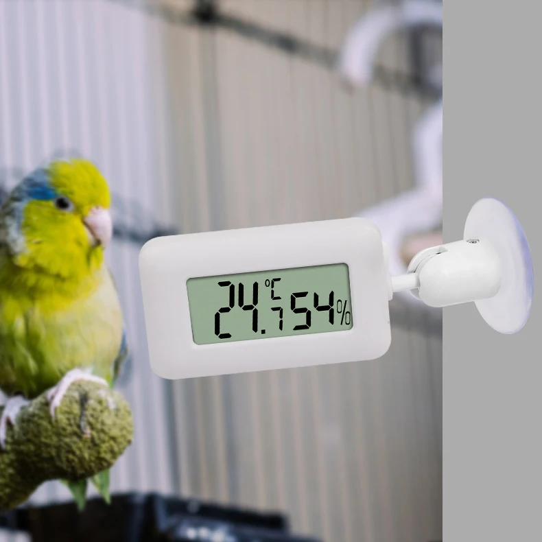 Indoor Animal Pet House Digital Thermometer Reptile Hygrometer With Suction Cup For Glass