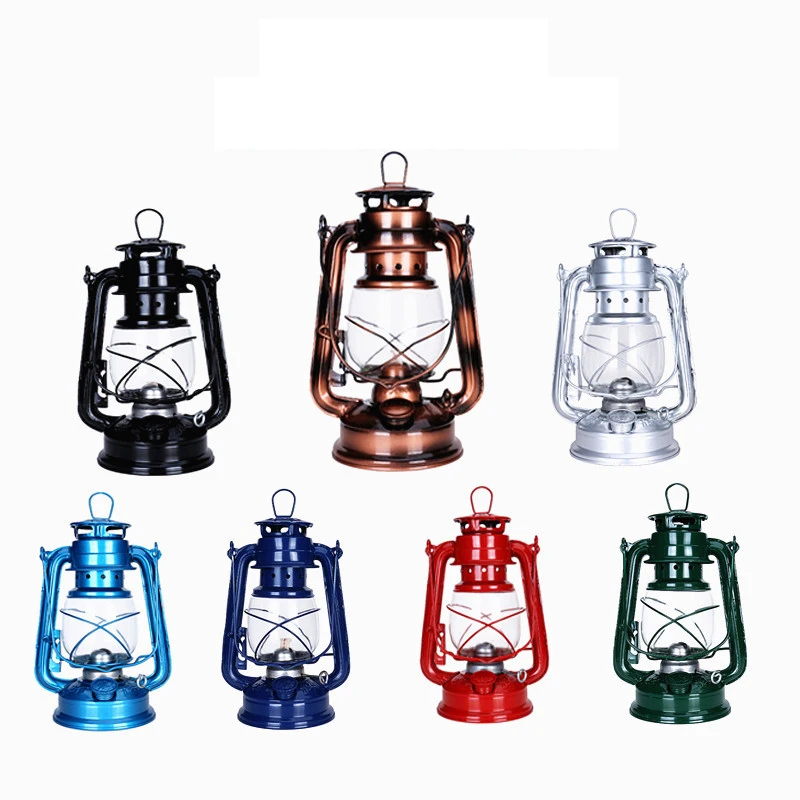 
Retro Classic Kerosene Lamp 6 Colors 235 LED Dimmable Kerosene Lanterns Wick Portable Lights Paraffin Lamp 