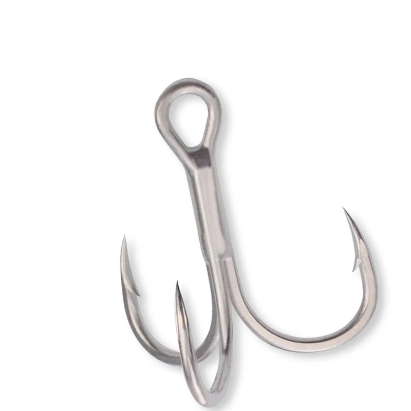 3X Long Shank Round Bend Cutting Point Strong salt water fishing String hook pancing Pike  bulk treble hook ST41