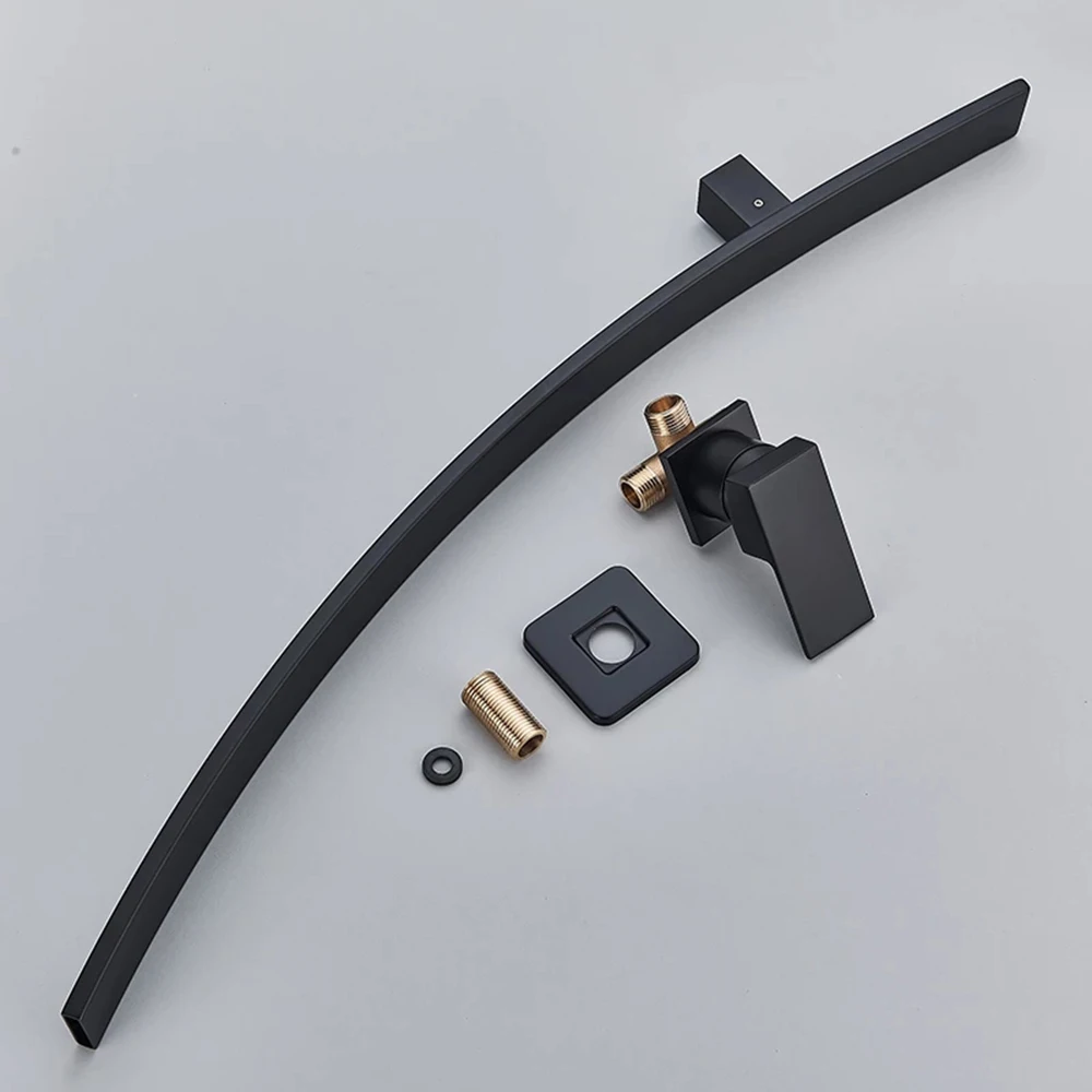 
Black/Chrome/Brushed Bathtub Faucet Mixer Basin Tap Shower Waterfall Long Spout Tub Bathroom Faucet Hot And Cold Water Mixer 