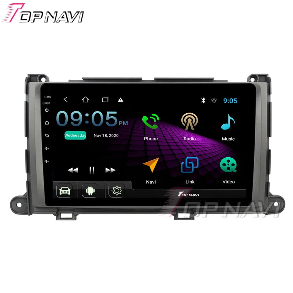 9 дюймов Android 10,0 GPS-навигатор DVD-плеер для Toyota Sienna 2009-2013 Авторадио Стерео Мультимедиа HD 1080P видеоплеер